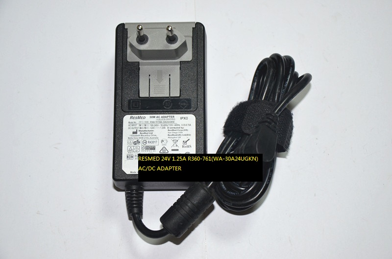 New RESMED 24V 1.25A R360-761(WA-30A24UGKN) AC/DC ADAPTER POWER SUPPLY